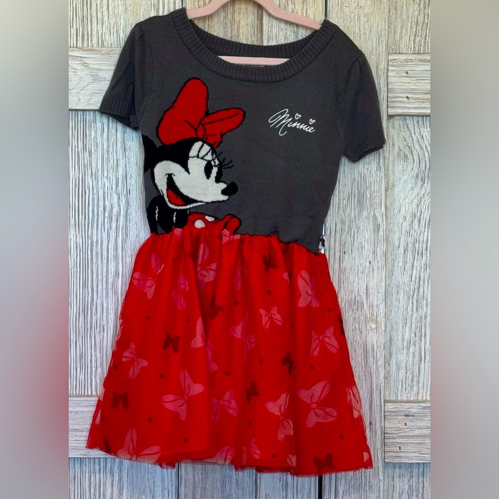 Disney Minnie Mouse Gray and Red Dress sz 6/6X